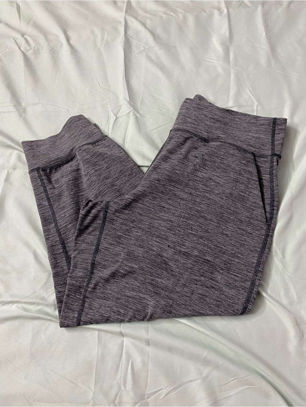 Lululemon Align High-Rise Cropped Jogger Heathered Space Gray  POCKETS- Size 12 - Picture 3 of 9